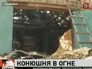 Видеоновость: В Ульяновске выясняют причины пожара в конюшне местного ипподрома