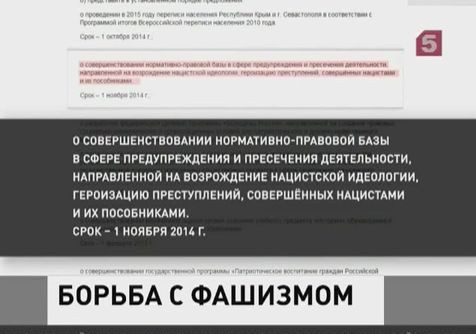 Владимир Путин поручил усовершенствовать законы о борьбе с нацизмом Владимир Путин поручил усовершенствовать законы о борьбе с нацизмом