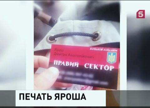 Визитки Дмитрия Яроша добрались до Петербурга Визитки Дмитрия Яроша добрались до Петербурга