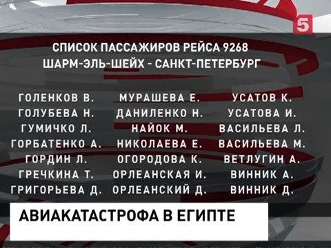 Появились данные о гражданстве пассажиров упавшего в Египте самолета