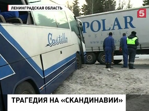 В Ленинградской области пассажирский автобус столкнулся с фурой, 22 человека пострадали