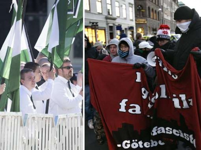 Шведские неонацисты накинулись на полицию в Гётеборге — появились первые видео